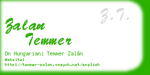 zalan temmer business card